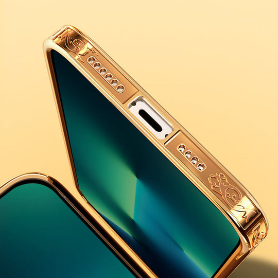 Premium Luxury 3D Flower Carved Plating Electroplated Side Frame Transparent Back Case Cover for Samsung Galaxy A52