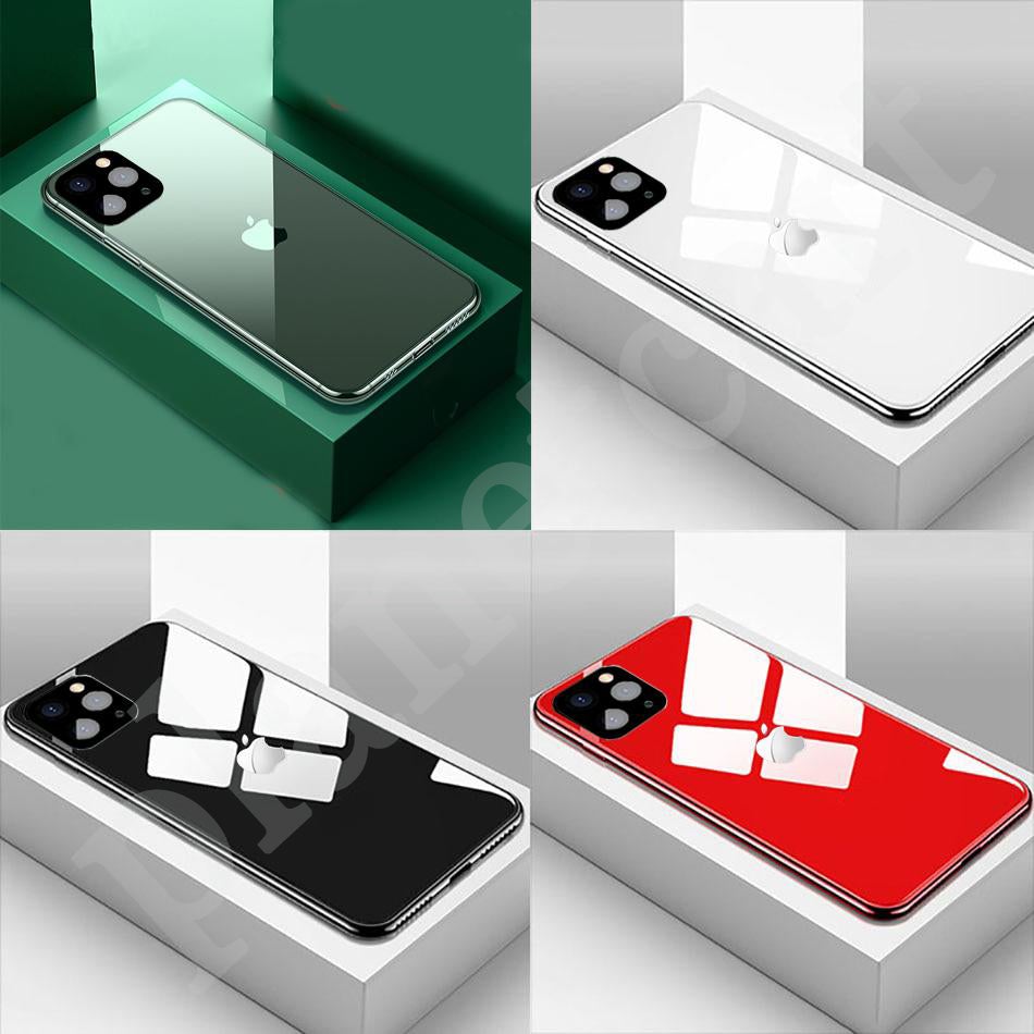 Special Edition Glossy Glass Silicone Soft Edge Case For iPhone 11