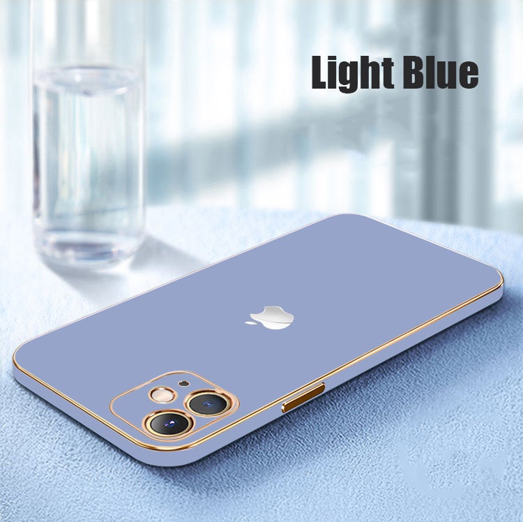 The Luxurious Glass Back Case With Golden Edges For iPhone 11