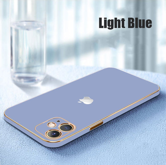 The Luxurious Glass Back Case With Golden Edges For iPhone 11