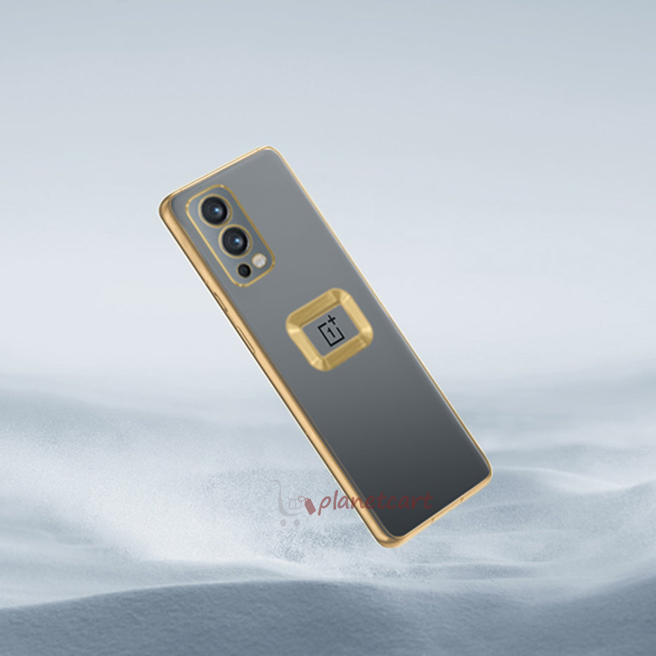 The Premium Electroplated Square Silicon Clear Camera Protection Back Case Cover For OnePlus Nord 2