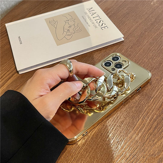 Luxury Electroplated Silicone Wrist Chain Back Case For iPhone 11