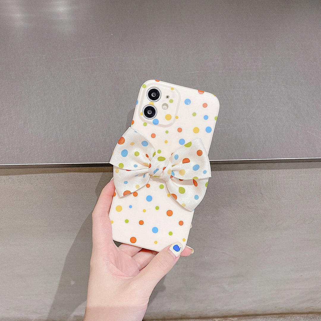 Premium Colorful Polka Dots Bow Back Case for Apple iPhone 11
