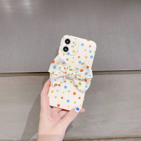 Premium Colorful Polka Dots Bow Back Case for Apple iPhone 11