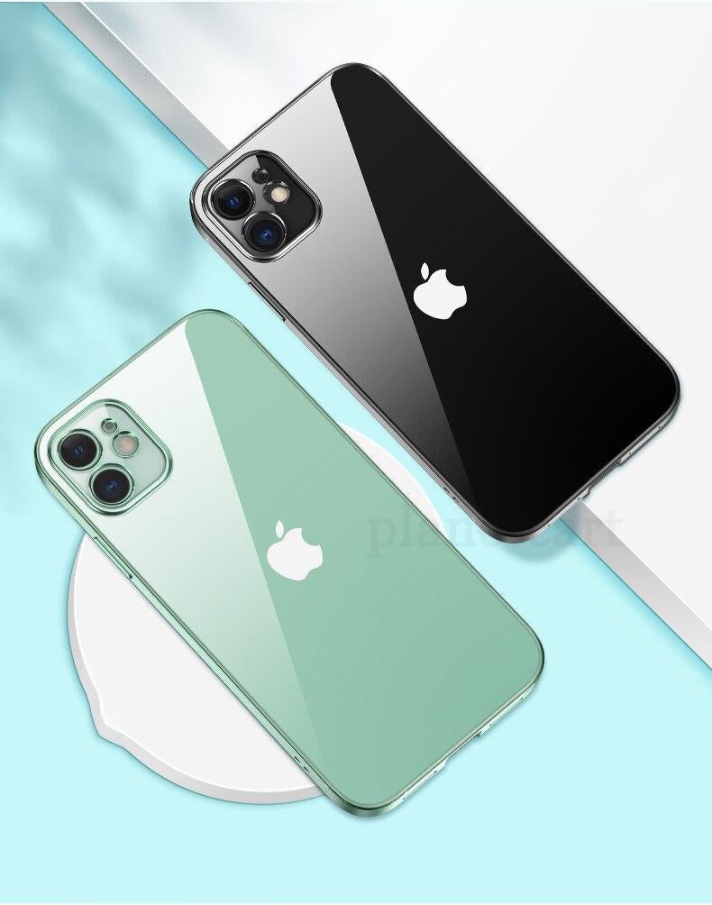Luxury Square Clear Silicon Case With Camera Protection For iPhone 11