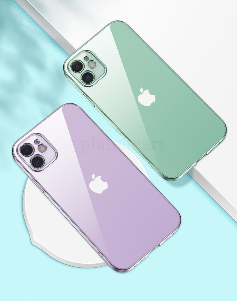 Luxury Square Clear Silicon Case With Camera Protection For iPhone 11