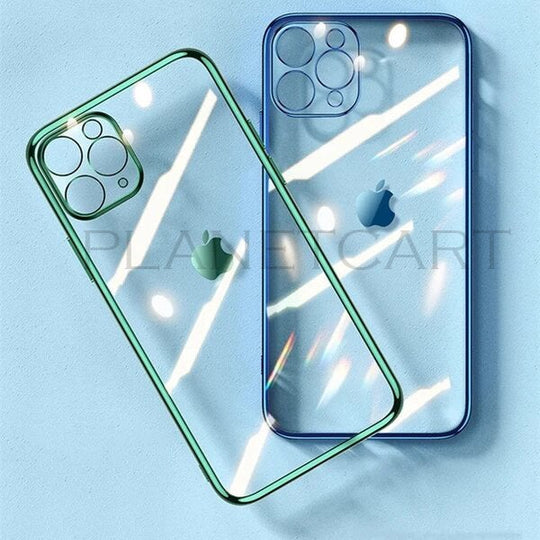 Luxury Square Silicon Clear Case With Camera Protection For iPhone 11