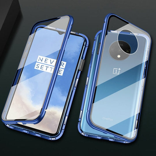 Electronic Auto Fit Double Glass Magnetic Case For One Plus 7T