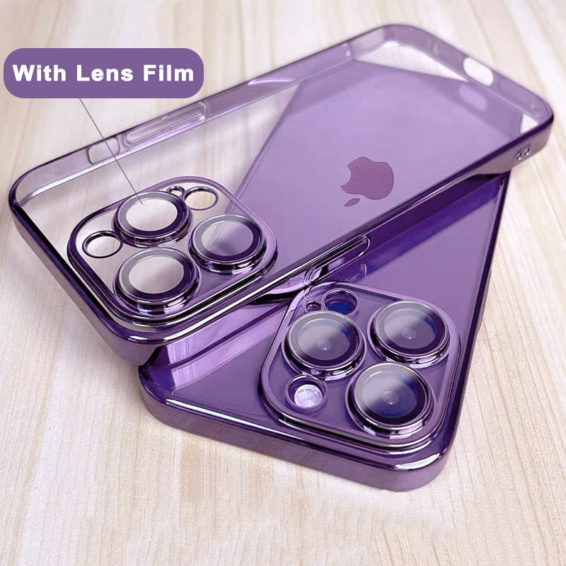 Premium Square Silicon Clear Case With Camera Protection For iPhone 15 Plus