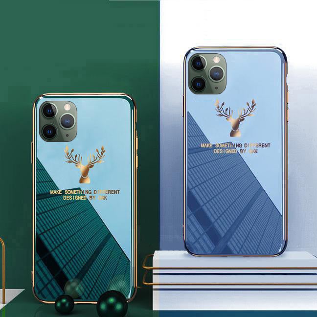Gradient Deer Glass Back Case For iPhone 11 Pro Max