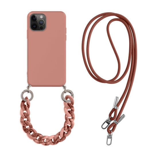 Premium Silicone Crossbody Detachable Straps Lanyard Girlish Case for Apple iPhone 11