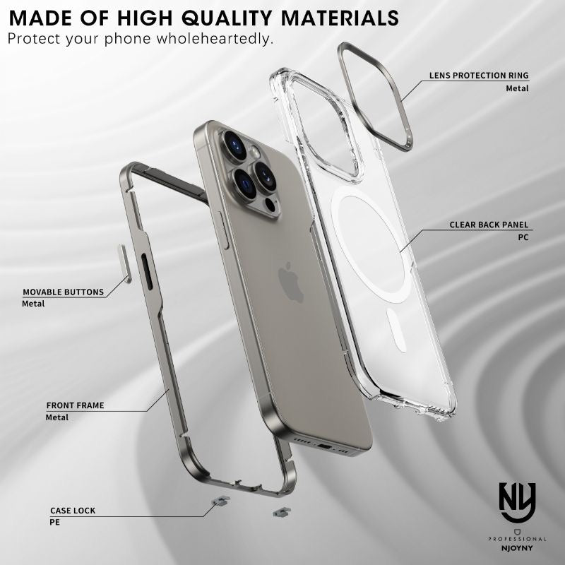 Metal Transparent Magsafe Case For iPhone
