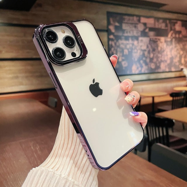 Transparent Camera Lens Stand Case For iPhone