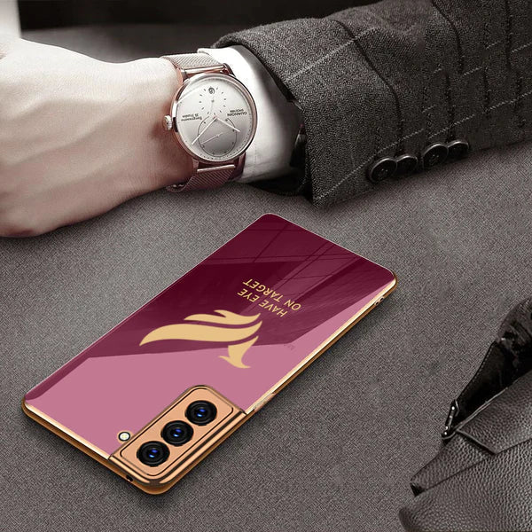 Bird Luxurious Gold Edge Glass Back Case For Samsung Galaxy S20 Plus