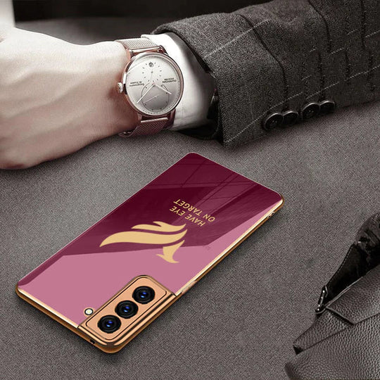Bird Luxurious Gold Edge Glass Back Case For Samsung Galaxy S20 Plus
