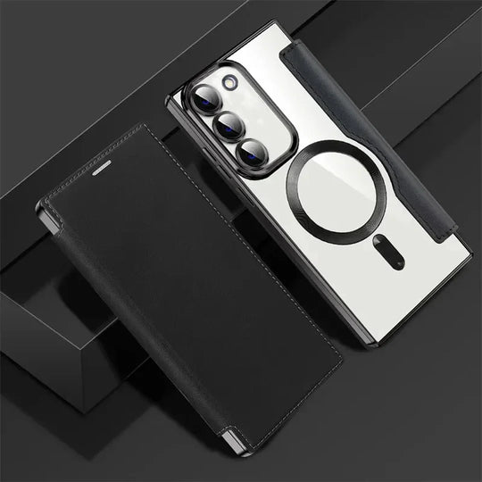 Magnetic Magsafe Genuine Leather Flip Case For Samsung Galaxy S22 Ultra
