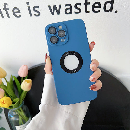 Luxury Matte Polycarbonate Logo Visiblility Case For iPhone