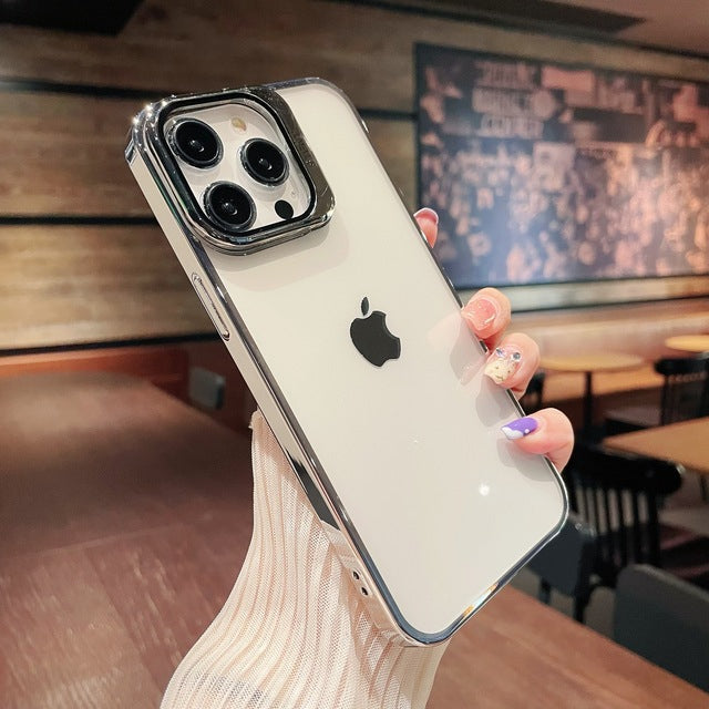 Transparent Camera Lens Stand Case For iPhone 14