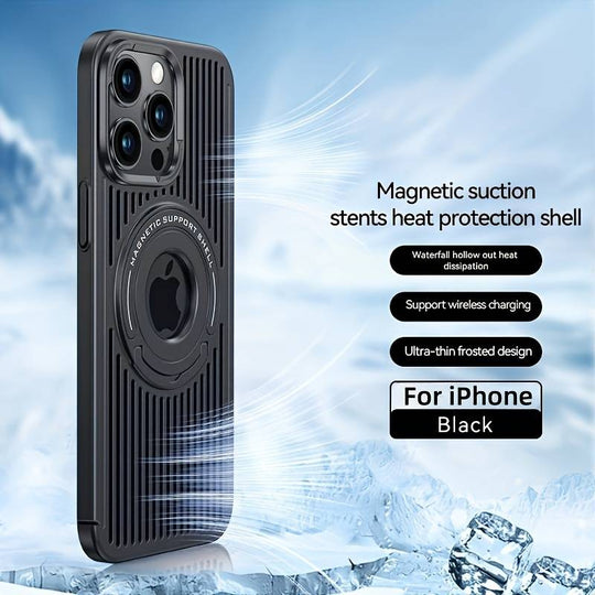Frosted Magnetic Integrated Heat Dissipation Case For iPhone 15