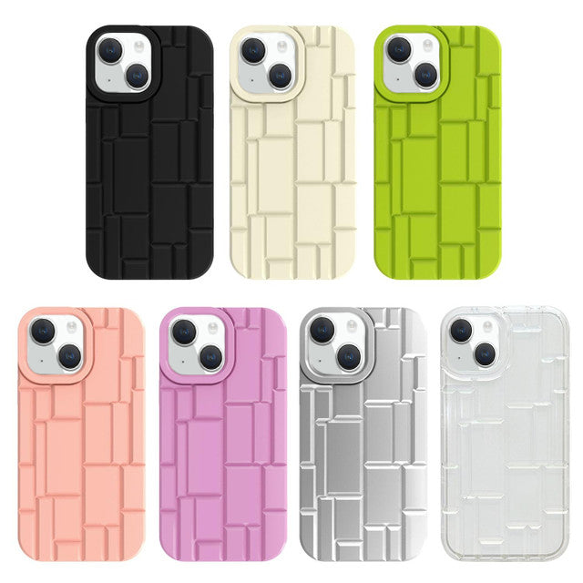 3D Silicone High Elastic line stripe design Case For iPhone 15 Pro