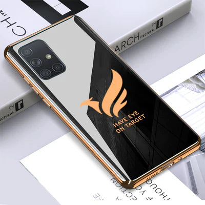 Bird Luxurious Gold Edge Glass Back Case For Samsung Galaxy S20 Plus