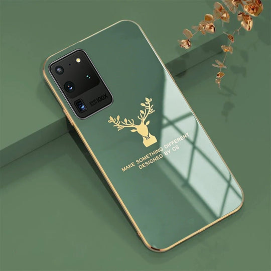 Glossy Gold Edge Back Case For Samsung