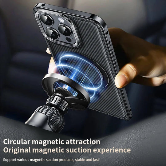 Carbon Leather Magsafe Bumper Case For iPhone 16 Series