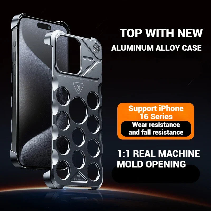 Metal Large Hollow Cover For iPhone 15 Pro Max