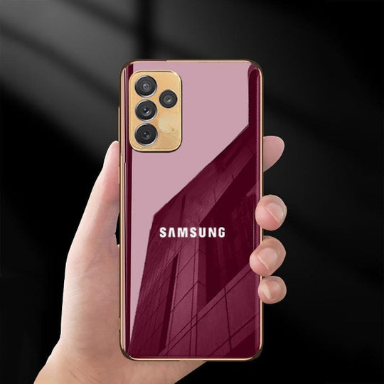 New Back Logo Case With Golden Edges For Samsung