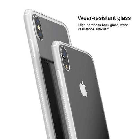 Baseus Ultra Slim See Through Glass TPU Frame Case For iPhone XS Max
