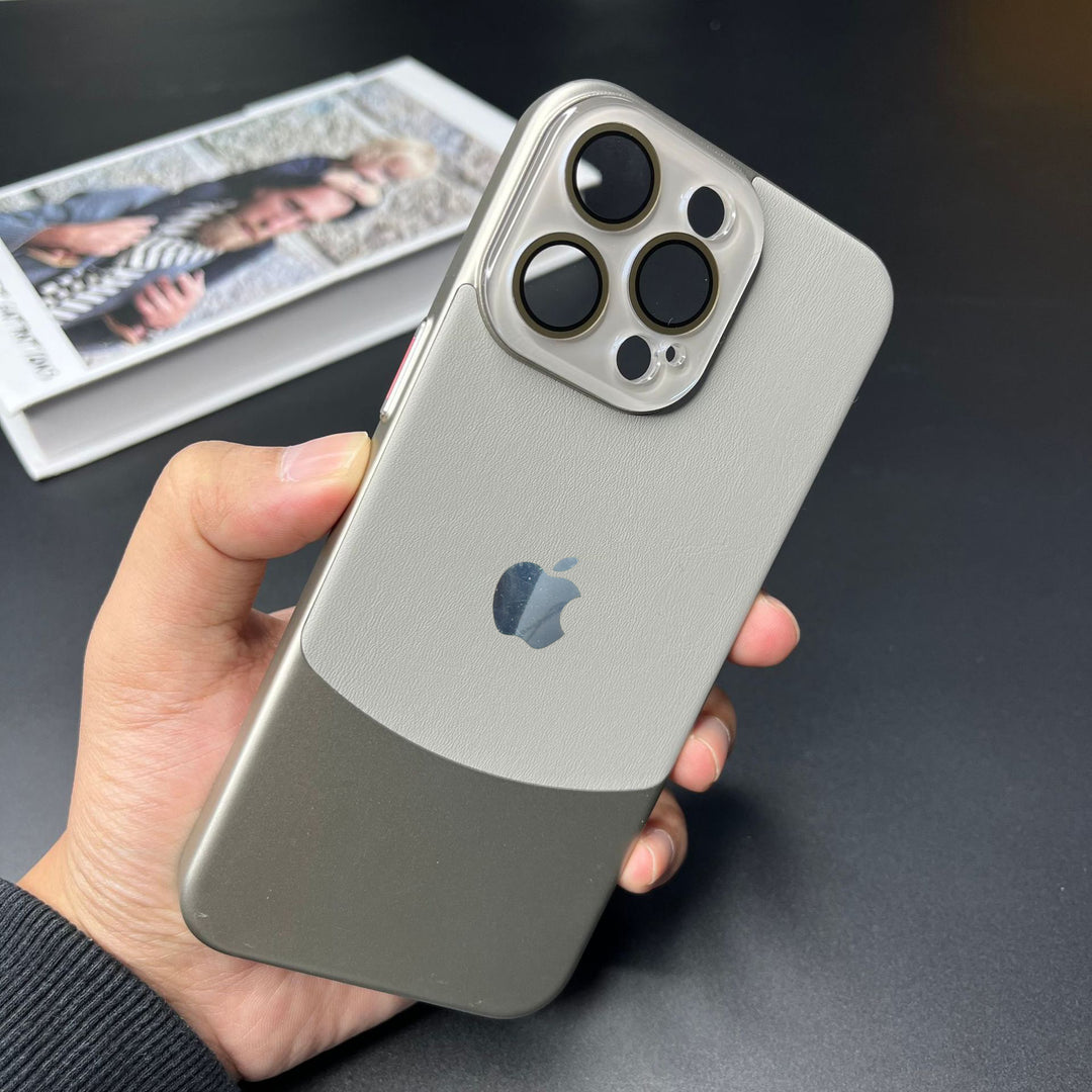 Premium Leather and Polycarbonate Camera Lens Protection For iPhone