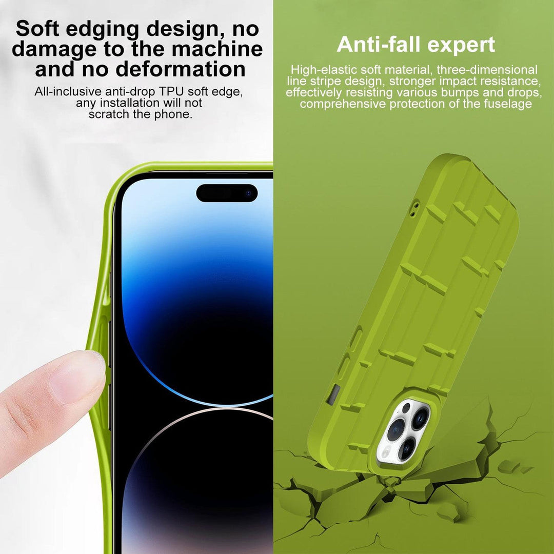 3D Silicone High Elastic line stripe design Case For iPhone 15 Pro