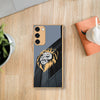 Luxury Premium Glass Lion Back Case With Golden Edges For Samsung S20 Fe