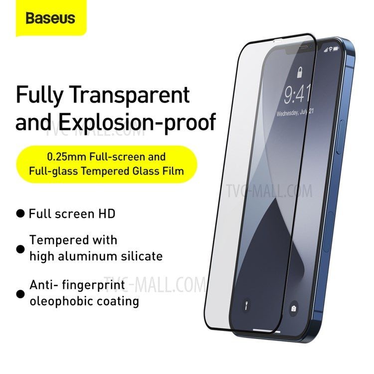 Baseus 0.3mm Full-screen and Full-glass Tempered Glass for iPhone 12 Series