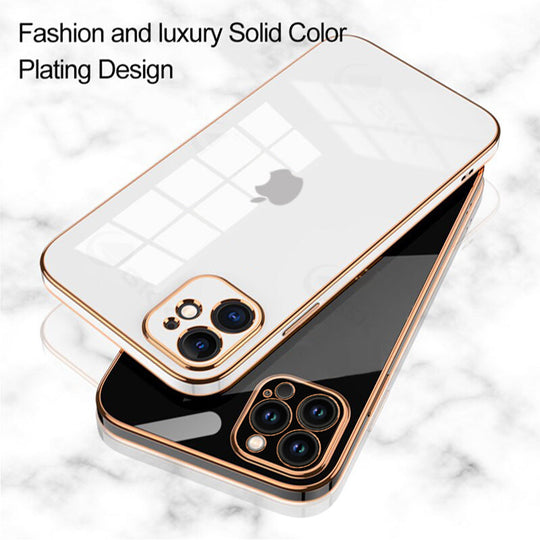 Luxurious Gold Edge Glass Back Case For iPhone 11 Pro