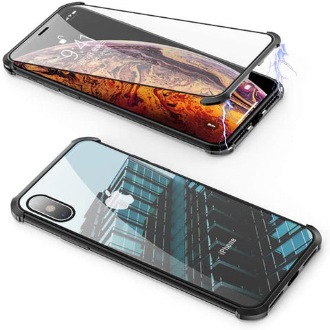 Frameless Double Sided Tempered Glass Magnetic Case  iPhone X (Front + Back)