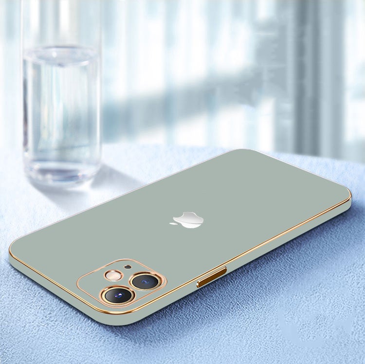 The Luxurious Glass Back Case With Golden Edges For iPhone 11