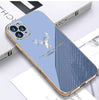 Deer Luxurious Gold Edge Glass Back Case For iPhone 12 Pro Max