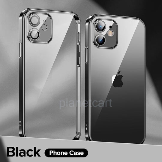 The Luxury Square Silicon Clear Case With Camera Protection For iPhone 11