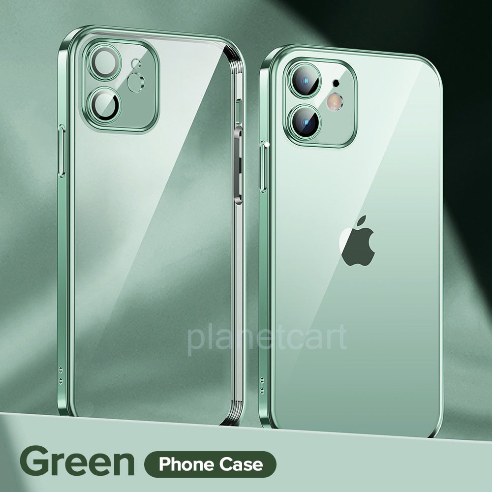 The Luxury Square Silicon Clear Case With Camera Protection For iPhone 11