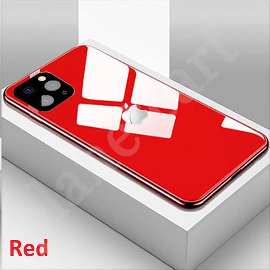 Special Edition Glossy Glass Silicone Soft Edge Case For iPhone 11 Pro Max