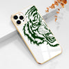 Luxurious Tiger Glass Back Case With Golden Edges For iPhone 12 Pro Max