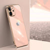 Electroplated Golden Edges Glossy Glass Back Case For iPhone For iPhone Series