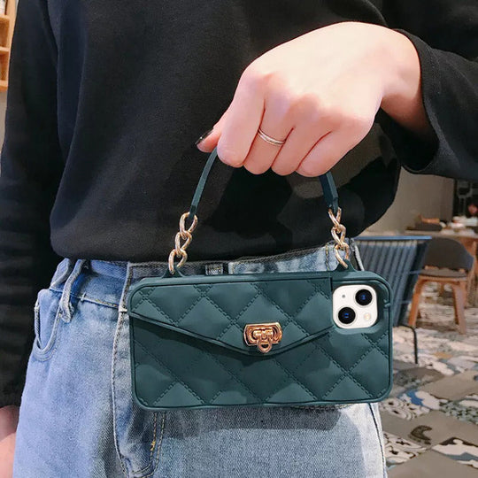 Premium Silicone Crossbody Girlish Handbag Wallet Case for Apple iPhone 13
