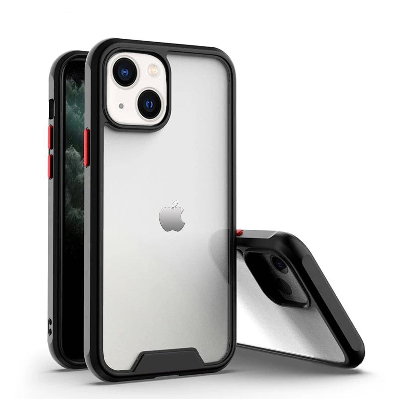Anti-knock Shockproof Transparent Heavy Duty Bumper TPU + PC Back Case Cover for iPhone 13 - Premium Cases