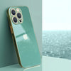 Electroplated Golden Edges Glossy Glass Back Case For iPhone 11 pro