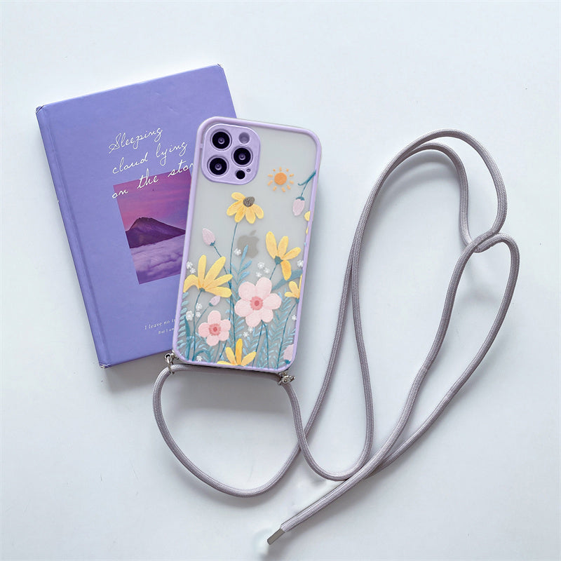 Premium Crossbody Detachable Straps Lanyard Girlish Case for Apple iPhone