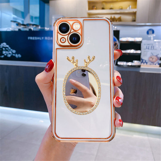 Luxury Plating Mirror Back Girlish Phone Case for Apple iPhone 13
