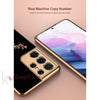 Luxury Golden Edges Deer Pattern Glass Back Case For Samsung Galaxy S21