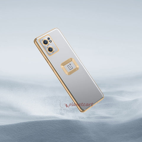 Premium Electroplated Luxury Square Silicon Clear Logo Cut Camera Protection Back Case Cover For Oneplus Nord CE2